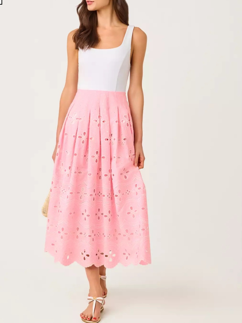 Lilly Pulitzer Lissette Eyelet Midi Dress with Pockets Size 12